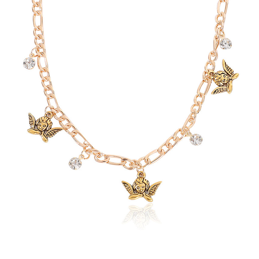 Angel Cupid Charm Choker Necklace 